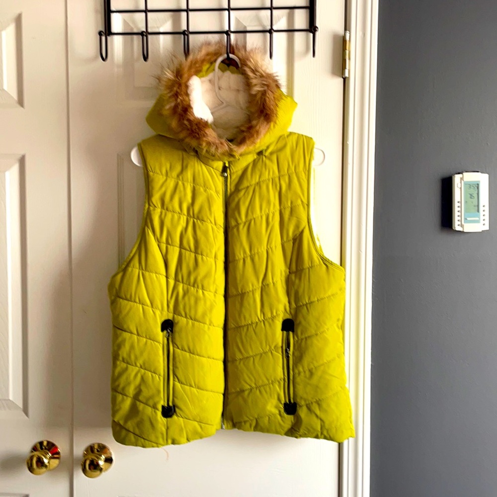 Chartreuse puffer jacket